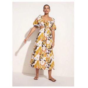 NWT Faithfull The Brand Trinita Midi Dress in Elvinna Floral Print, Size 2